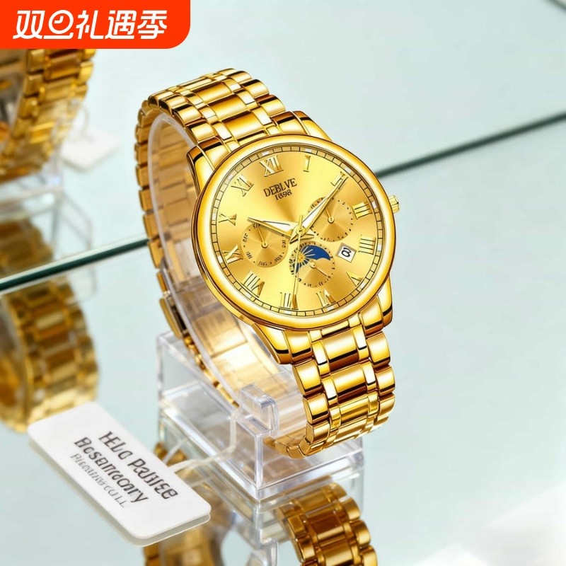 手表男款全自动男表数字双日历防水腕表男机械风全自动防水高级感