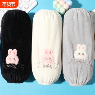可爱袖套新款冬季女款护袖防脏办公室上班袖头耐脏套袖长黑色袖口
