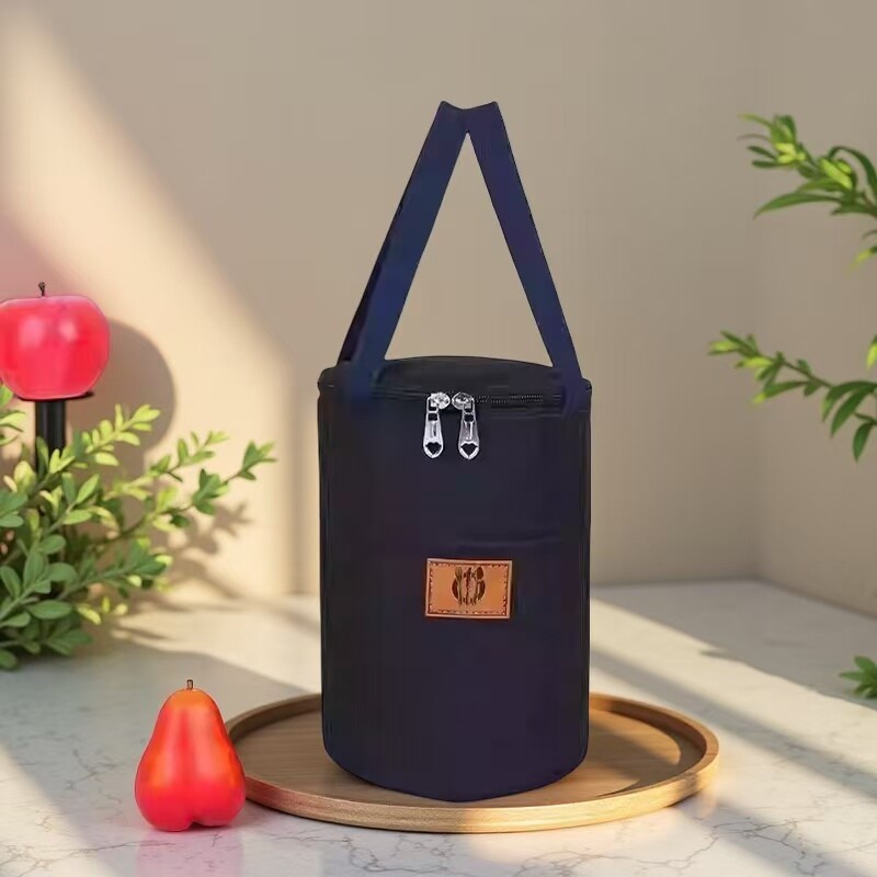 饭盒手提包圆形保温袋铝箔加厚便当包上班族学生带饭大容量筒防水