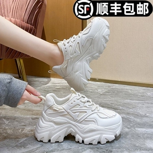 爆款老爹鞋女款2024新款春秋新款厚底鞋子女爆款运动鞋增高小白鞋
