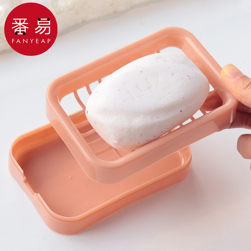 肥皂盒BA1sn0-便携浴室学生沥水香皂盒家用卫生间免打孔通用
