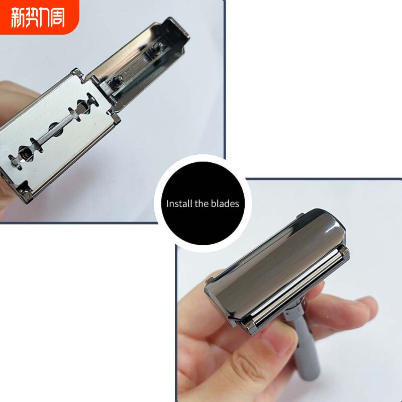 古典手动剃须刀6档调节锋利度高刮脸刀不锈钢专用吉利刮胡刀刀片