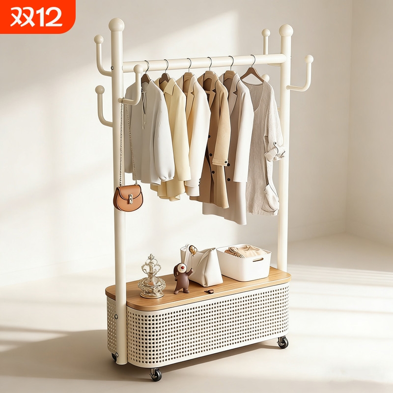 衣架落地卧室家用挂衣架可移动晾衣架室内衣服架子房间简易衣帽架