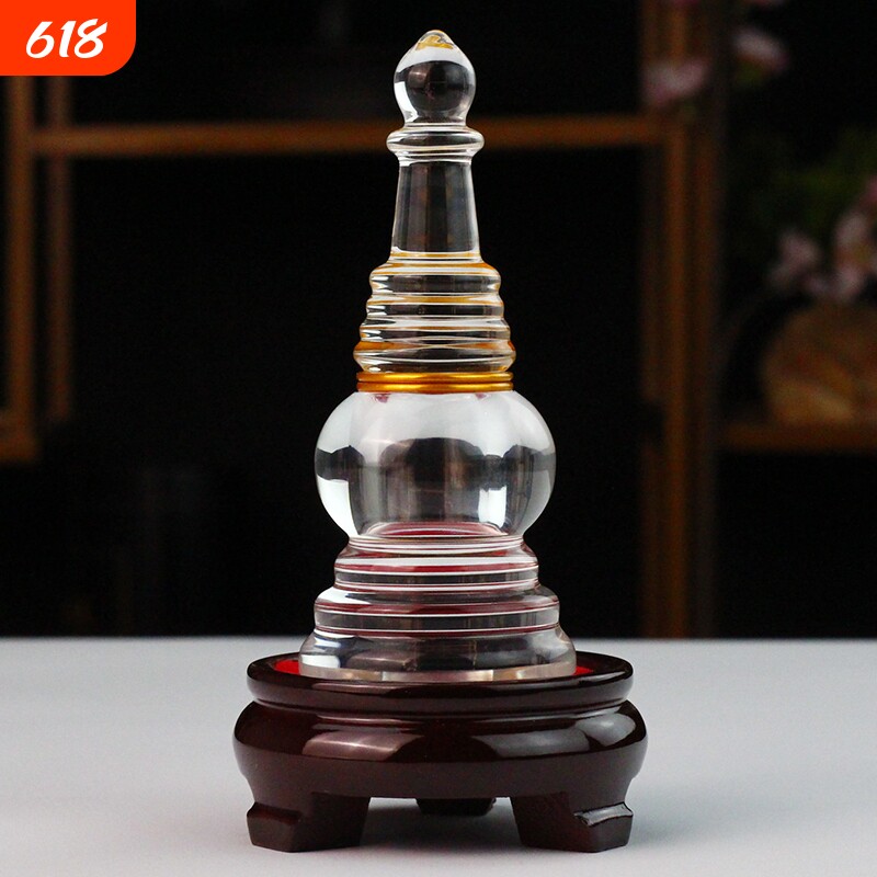 透明白水晶舍利塔佛塔手工制作舍利子瓶嘎乌盒摆件小号大号菩提塔