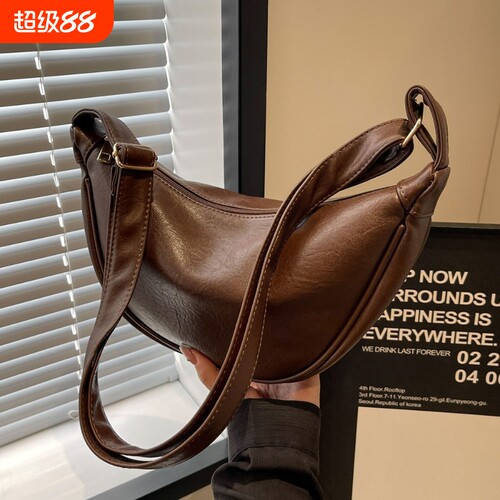 伊布古奇包包女斜挎包2025新款大容量小众设计高级复古单肩饺子包