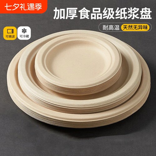 一次性餐盘食品级纸浆菜盘烧烤盘