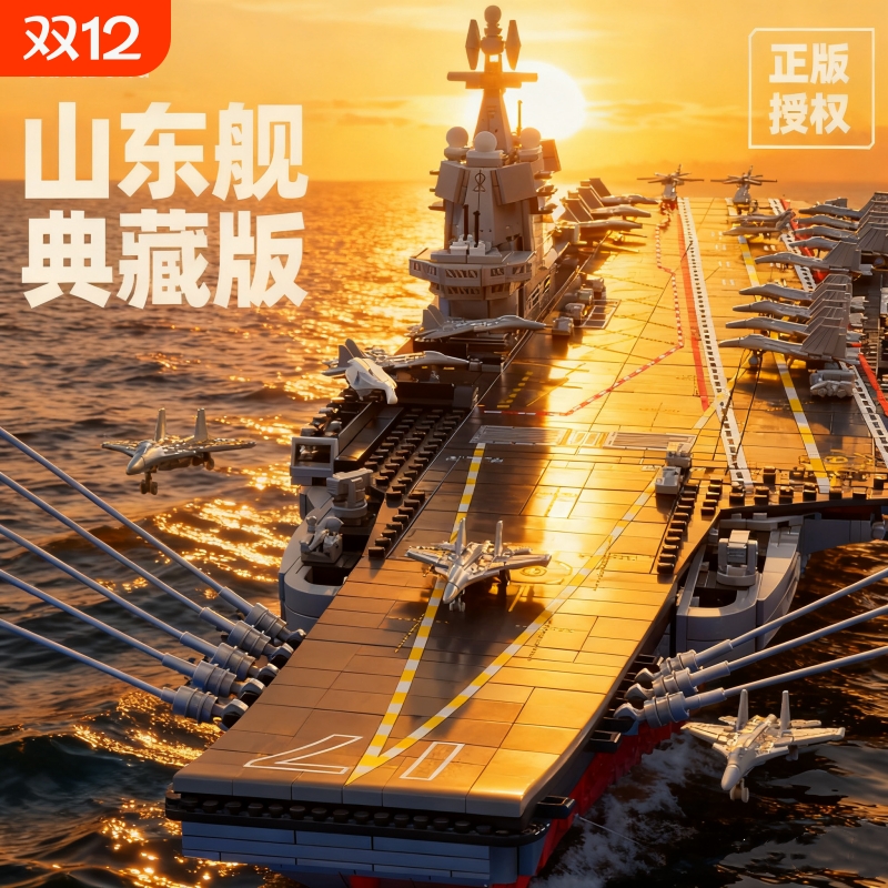 【爆款】航空母舰积木模型