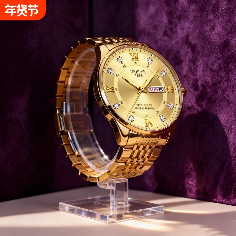 老人手表男士爸爸女款情侣表防水老年人学生石英表男款非机械表礼