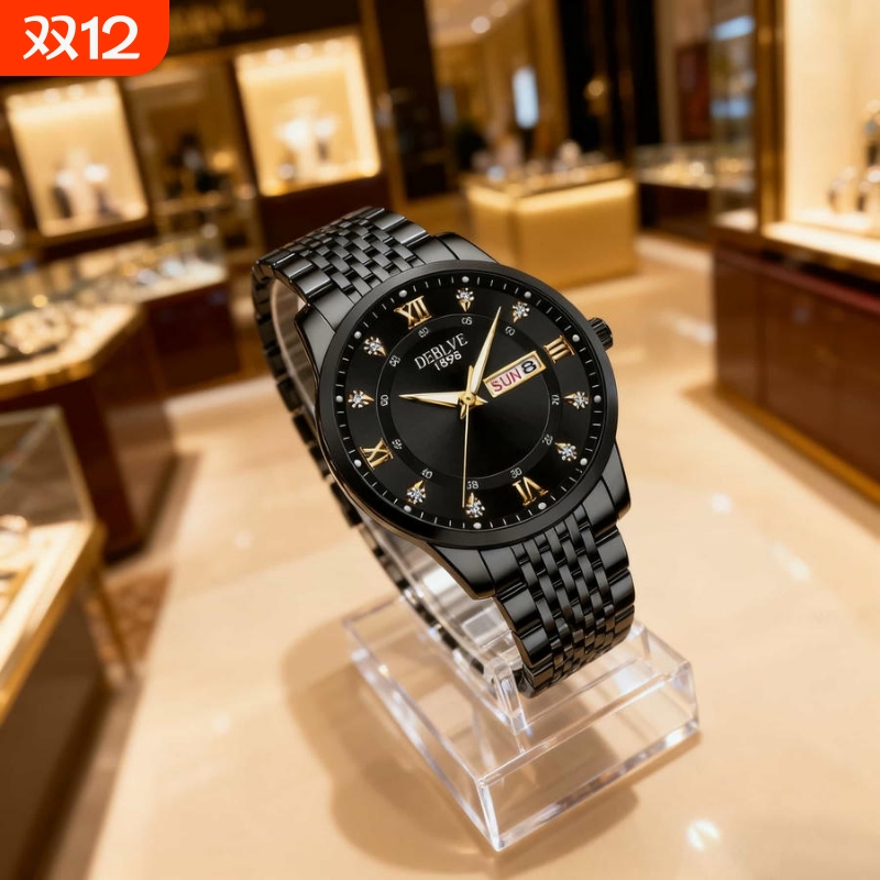 瑞士同款青少年初高中学生手表男款简约潮流全自动机械防水石英表