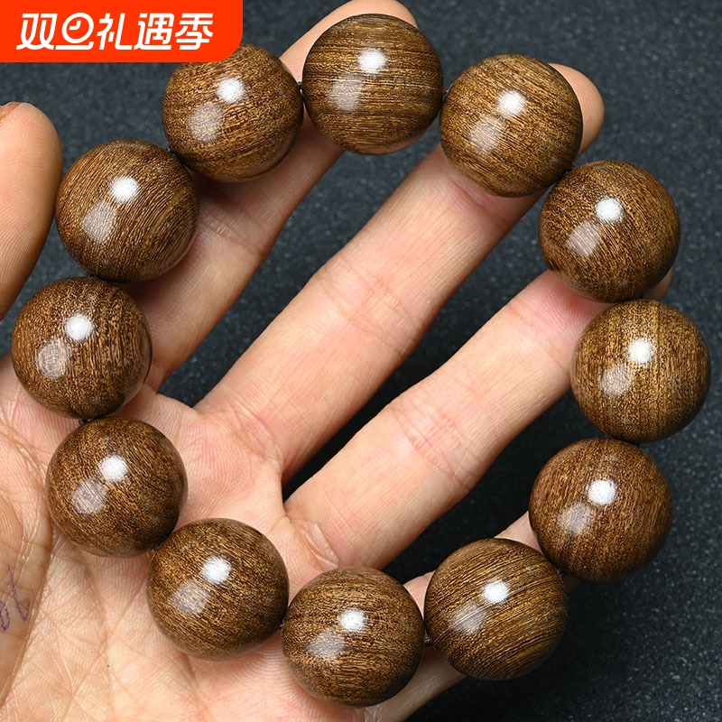 正宗金丝檀木手串男女老料檀香木楠木手链108颗佛珠念珠单圈文玩