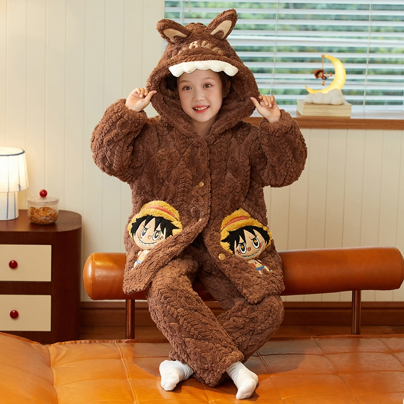 女童秋冬季睡衣珊瑚绒儿童家居服