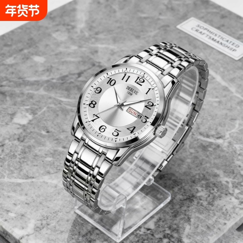 男款商务防水石英腕表镂空男士手表男正品名牌全自动非机械表钢带