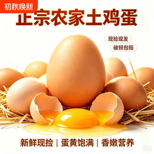 农家散养新鲜土鸡蛋现捡现发破损包赔工厂直供售后无忧