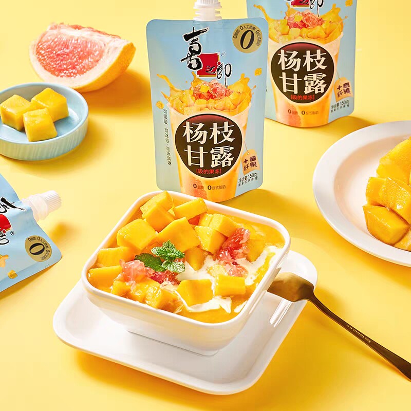 喜之郎杨枝甘露吸的果冻袋装吸0脂蒟蒻分享送礼儿童零食解馋