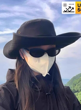 户外遮阳帽女夏季爬山钓鱼渔夫帽
