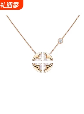 菱形贝母项链女厚镀18K四叶草四五花手链轻奢耳钉戒指饰品礼物