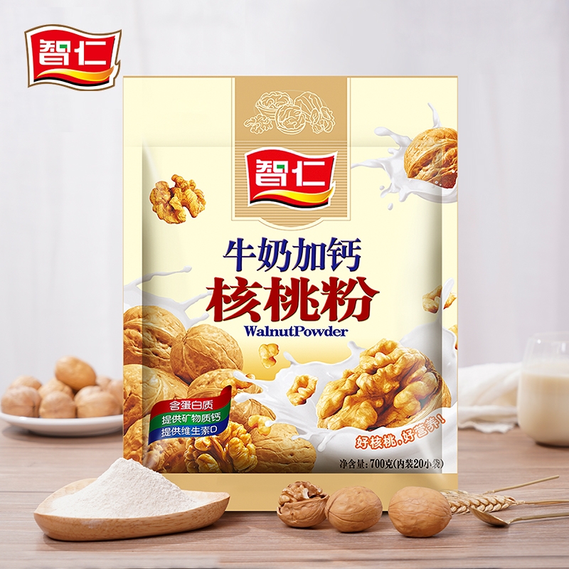 智仁牛奶加钙核桃粉700g小袋装即食营养冲泡早餐食品冲调饮品代餐