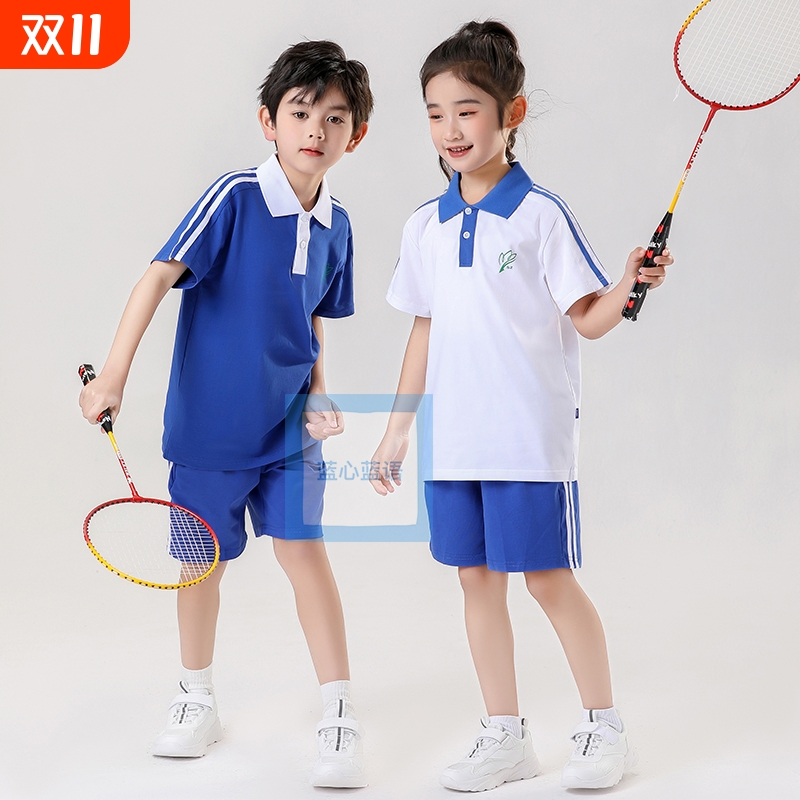 深圳书城/天虹5种面料小学校服短袖衣薄长裤蓝语速干纯棉高级指定