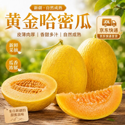 【当季鲜果】黄金哈密瓜口感脆甜