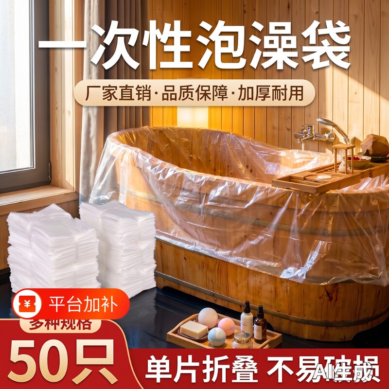 加大浴缸袋一次性泡澡袋浴缸套塑料袋桶浴桶套加厚木桶浴室浴袋