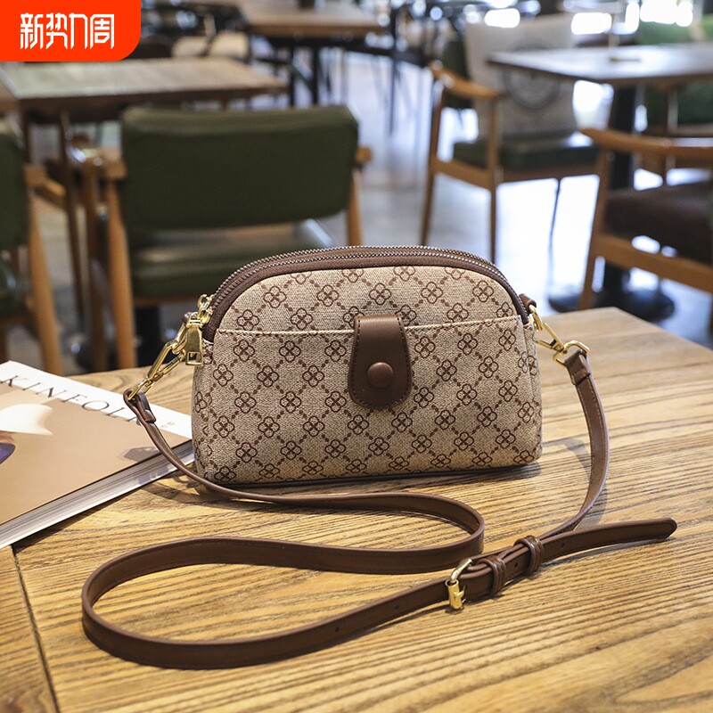 店酷奇斜跨小包包迷你贝壳包韩版新款复古印花小方包夏季妈妈手机