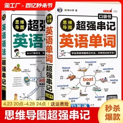 2023正版思维导图超强串记英语单词语法初高中速记词根词缀记忆法英语大全快速记忆神器英语语法词汇大全专项训练高频词汇昂秀英语