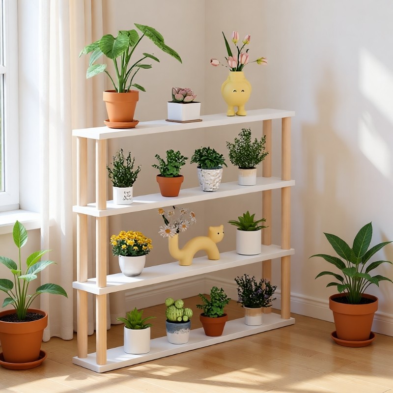 阳台花架飘窗窗台边多肉花盆架家用门后落地式极窄收纳置物架加宽