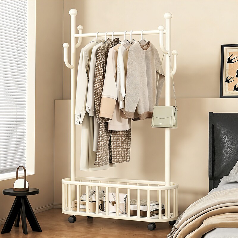 晾衣架落地卧室家用挂衣架室内简易衣帽凉衣架阳台移动晒衣服架子