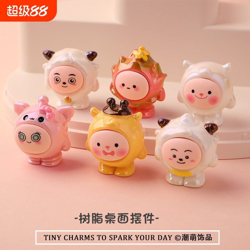 一个也包邮环保树脂萌粒摆件图片