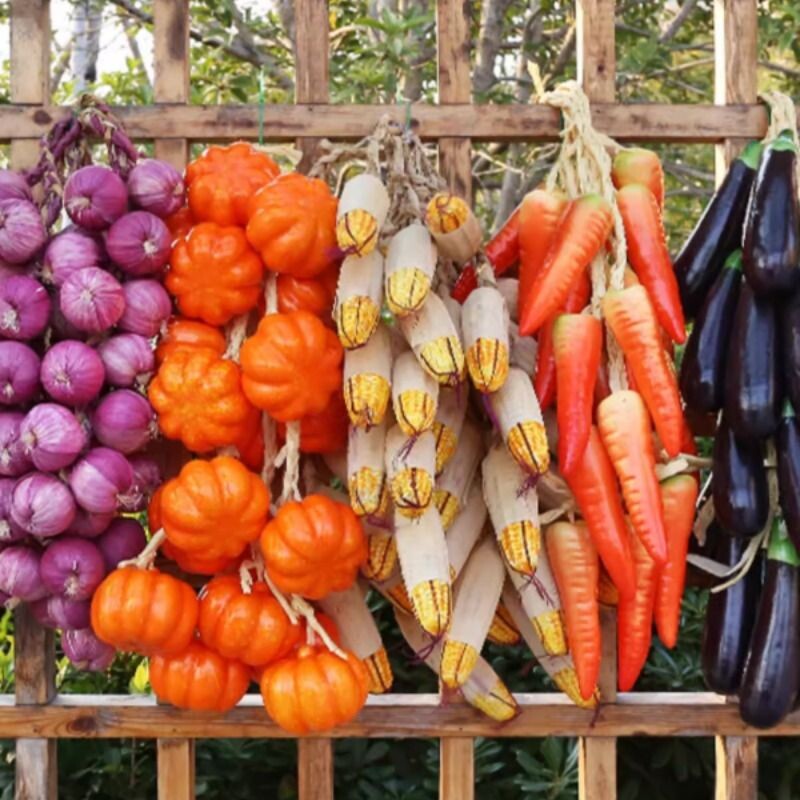 仿真蔬菜串水果串玉米辣椒大蒜花生挂串水果店农家乐饭店装饰品