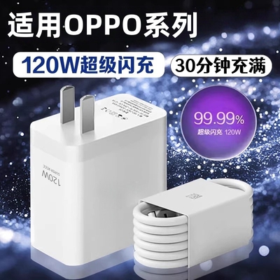 适用OPPO系列充电器120W超级闪充套装Reno14/13Pro/12/11/10K12PlusK12xFindx6x5超级闪充Type-c6A快充线渲涯