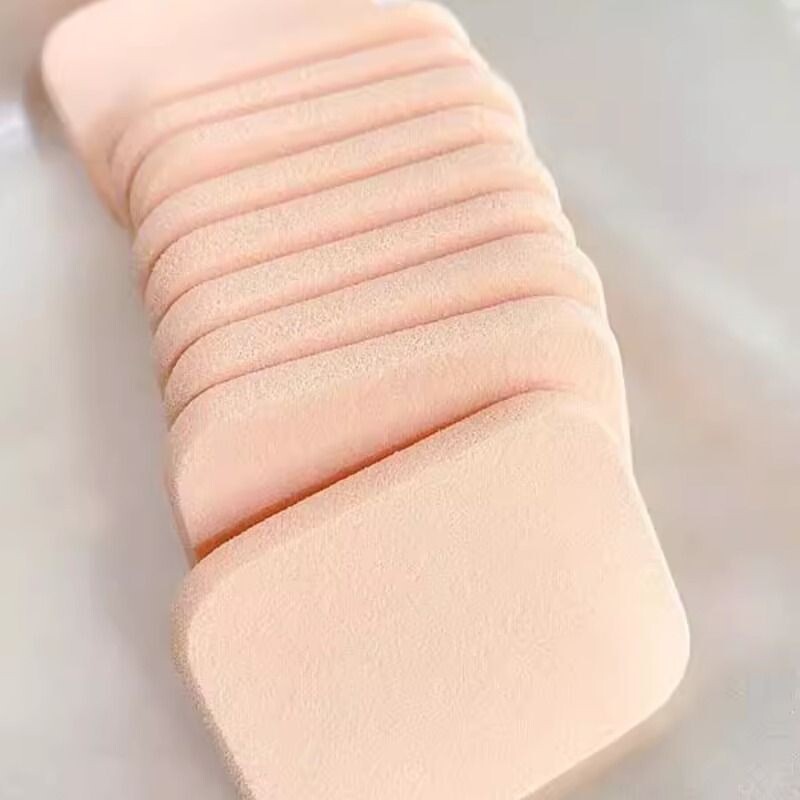 海绵不掉渣SBR磨边粉饼通用替换干用化妆粉扑方形气垫乳胶海绵圆