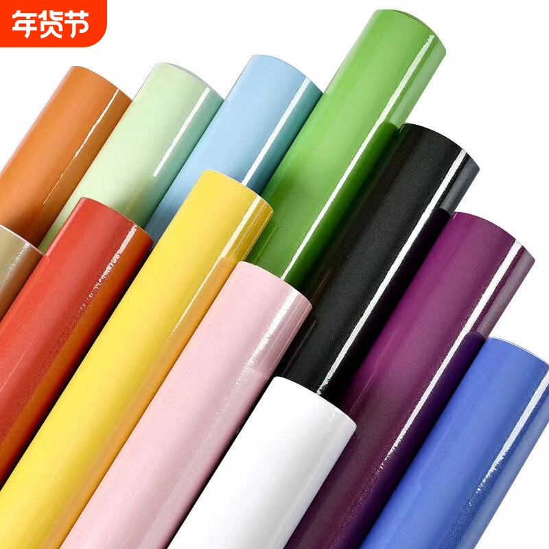 墙纸自粘壁纸柜子翻新贴纸衣柜墙贴防水防潮防霉卧室墙面绿色客厅