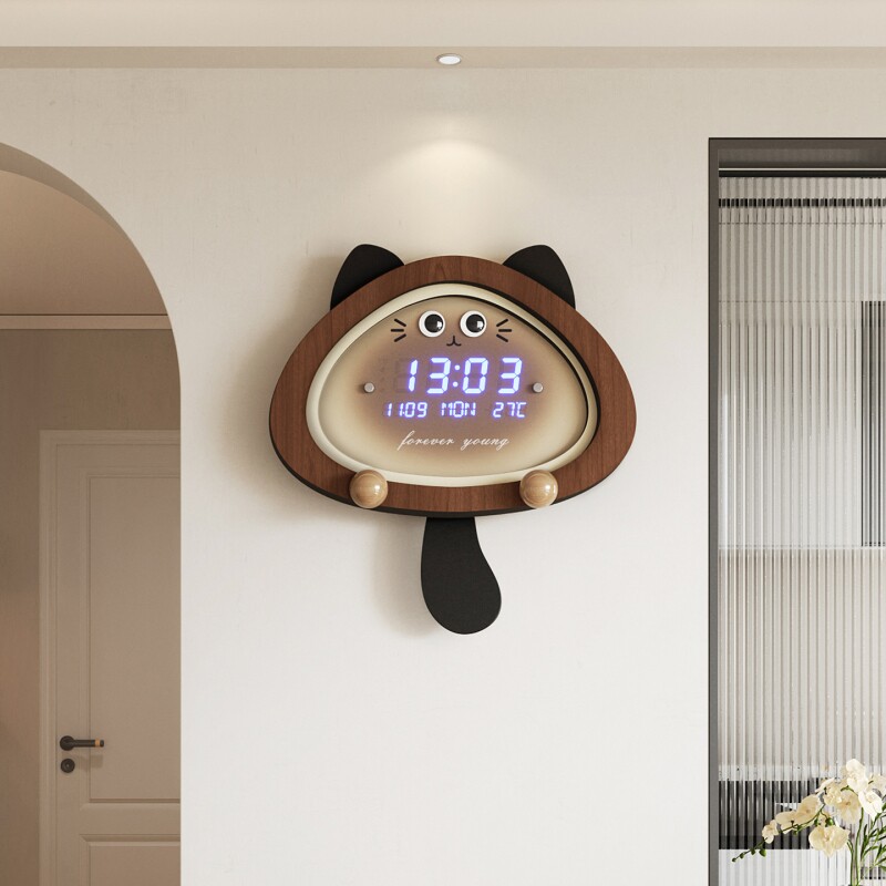 美世达钟表2026新款挂钟客厅万年历电子钟创意家用挂墙时钟表显示