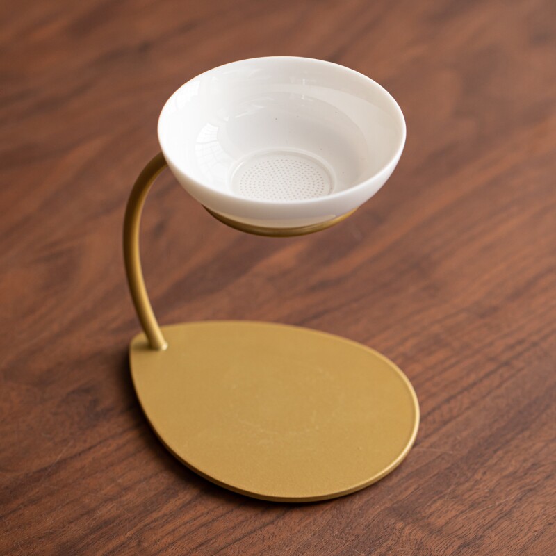 懒人支架茶漏茶滤一体滤茶器高档羊脂玉茶具茶隔茶叶陶瓷泡茶滤网