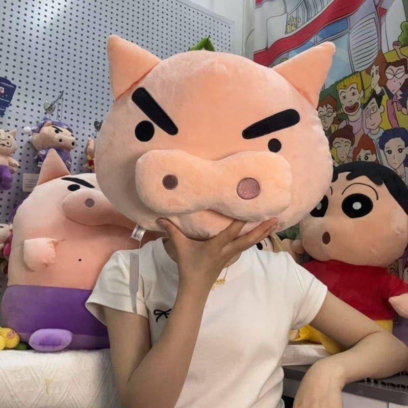 蜡笔小新可爱周边肥嘟嘟毛绒玩具左卫门靠垫汽车公仔靠枕