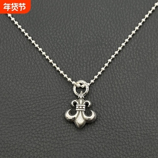 ODEK百搭复古高级复古单环童军花项链鸢尾花欧美嘻哈个性吊坠经典