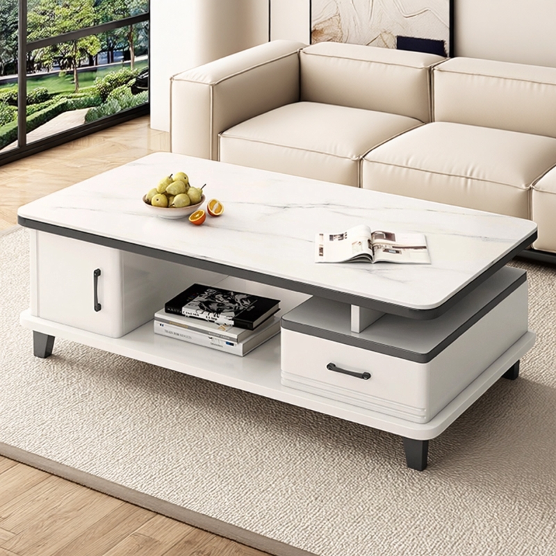 茶几客厅家用2025新款岩板小户型桌子现代简约电视柜组合玻璃茶桌