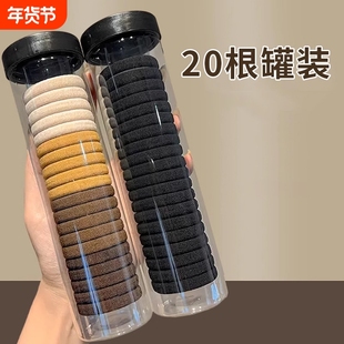 橡皮筋头绳发圈皮套新款头饰女扎头高马尾高弹力耐用头发黑色发绳