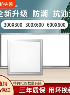 集成吊顶led灯300x300x600铝扣板厨房卫生间灯30x60嵌入式平板灯