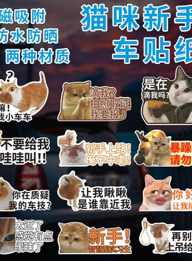 猫咪meme表情包磁性汽车装饰贴纸