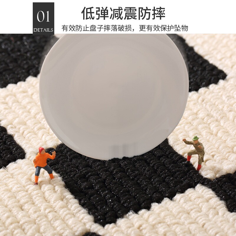 跨境厨房地垫家用长条吸水吸油防滑脚垫可机洗耐脏地毯编织垫子