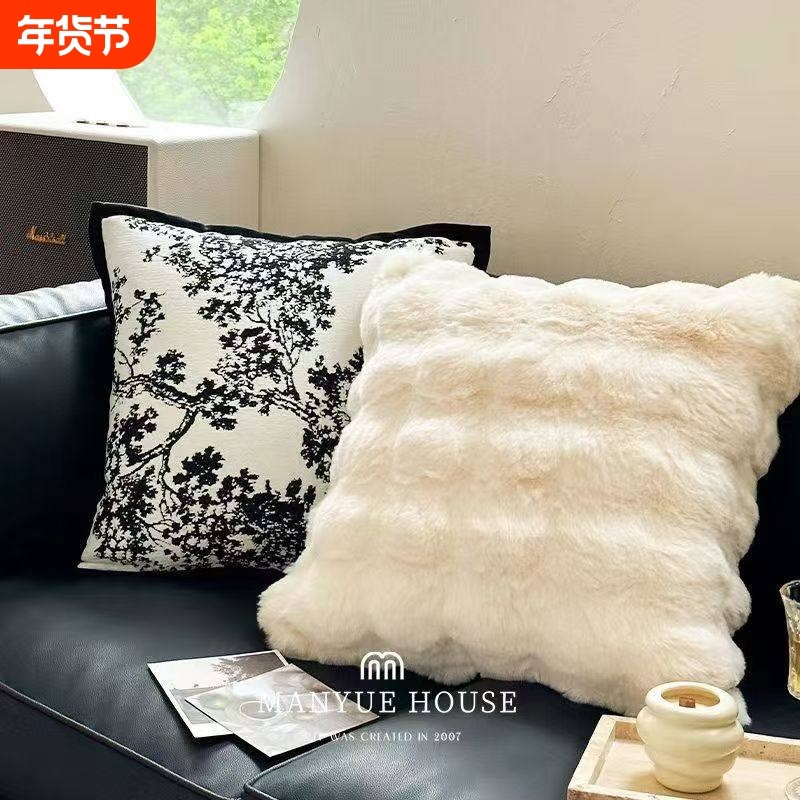 法式抱枕客厅毛绒ins风现代高级靠枕靠背枕套轻奢靠垫简约抱枕,居家布艺,靠垫/抱枕,淘宝优惠券,粉丝福利购,淘宝优惠卷