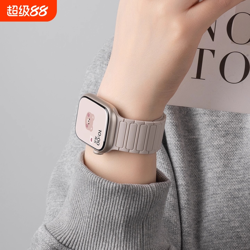 张倩仪同款匠戴适用S10苹果S9手表iwatch10表带applewatch9磁吸硅胶S8腕带Ultra女款SE运动8男S7高级新款夏季