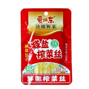 爱川东鲜脆榨菜丝53g 榨菜片70g 10袋涪陵榨菜减盐榨菜丝袋装