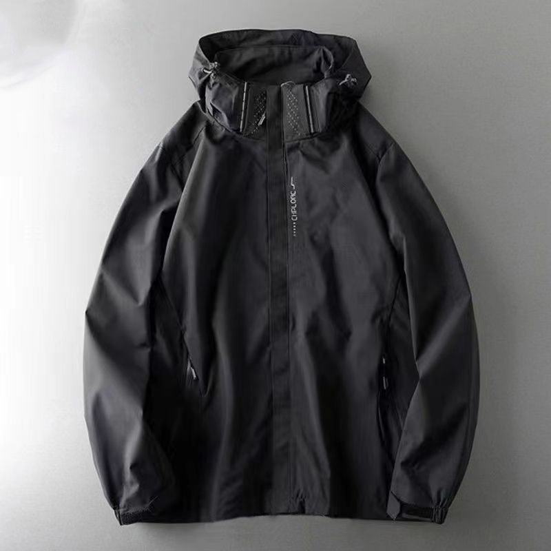 加绒夹棉冲锋衣外套男秋冬美式户外防风防水运动加厚夹克男士