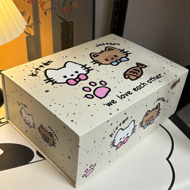 生日礼品盒空盒可爱小猫咪礼物盒空盒少女心卡通ins风三八女神节