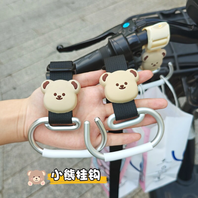 电动车挂钩前置通用强力承重编织电瓶车摩托车自行车头盔外卖挂钩图片