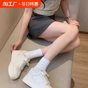 黄色板鞋女2024年新款秋季夏日多巴胺厚底增高运动休闲鞋ins潮鞋