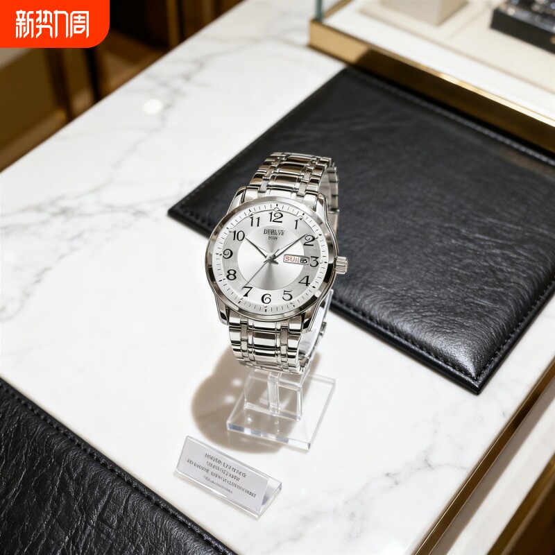 手表男全自动非机械表钢带男款商务防水石英腕表正品名牌镂空男士